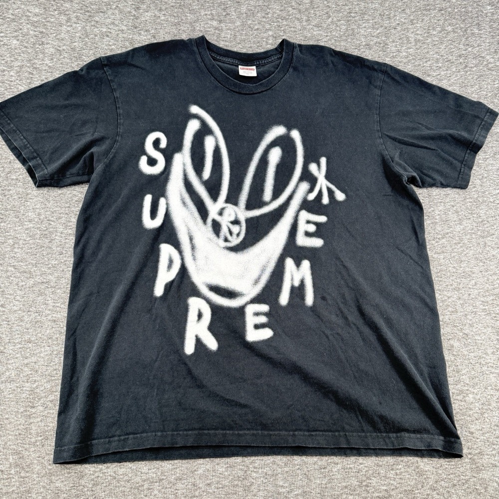 Supreme Black Graffiti Smile Tee Size XL